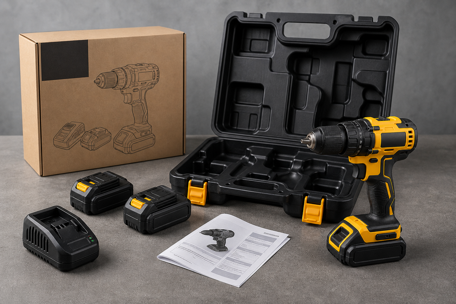 VF20 drill kit with case batteries charger and manual